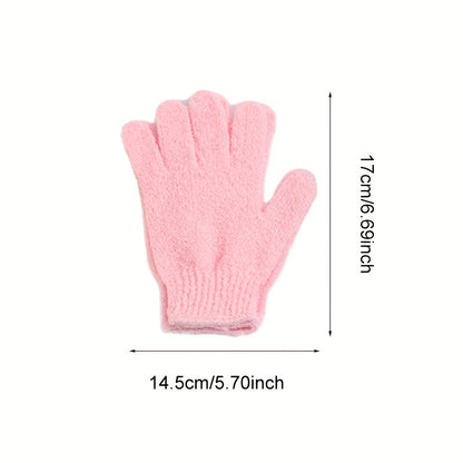 10pcs Bohemian Style Exfoliating Bath Gloves, Polyester Blend, Fade Resistant, Coastal Theme, Knit Fabric Weaving, 486gsm, for Shower, Spa, Massage, Body Scrub, Dead Skin Removal, Random Color Selectio
