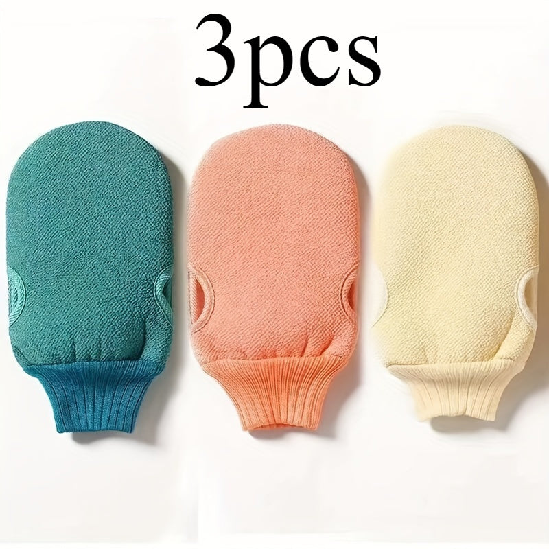 3 Sets of Double-Sided Decontamination Bath Gloves Coarse Sand\u002FFine Sand Optional, Strong Exfoliation, Back Rub Bath Home