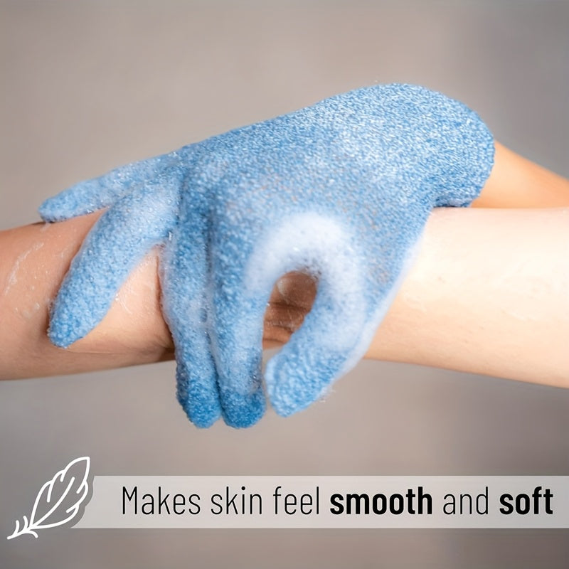 10pcs Bohemian Style Exfoliating Bath Gloves, Polyester Blend, Fade Resistant, Coastal Theme, Knit Fabric Weaving, 486gsm, for Shower, Spa, Massage, Body Scrub, Dead Skin Removal, Random Color Selectio