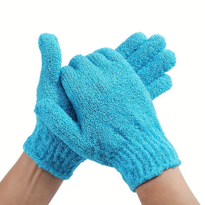 10pcs Bohemian Style Exfoliating Bath Gloves, Polyester Blend, Fade Resistant, Coastal Theme, Knit Fabric Weaving, 486gsm, for Shower, Spa, Massage, Body Scrub, Dead Skin Removal, Random Color Selectio