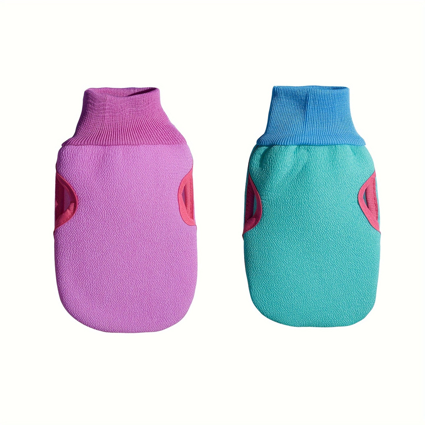 2pcs Exfoliating Bath Gloves, Thickened Scrubbing Hand Towels for Gentle Light Beige Care, Unisex Shower and Bathing Mitts